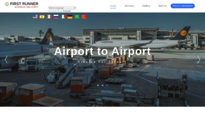 A screenshot of Firstrunnerexpressdelivery.com