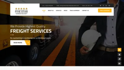 A screenshot of Fivestarexpressdelivery.com