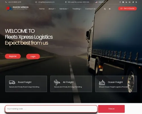 Screenshot of Scam Courier Fleetsxpress.com