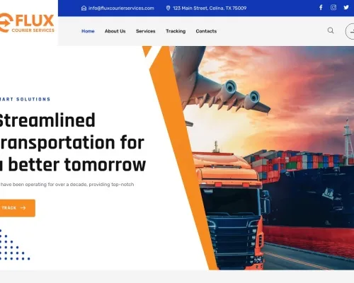 Screenshot of Scam Courier Fluxcourierservices.com