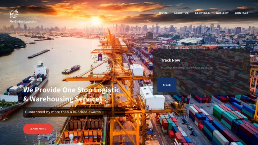 A screenshot of Flygloballogistics.com