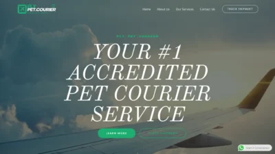 A screenshot of Flypetcourier.com