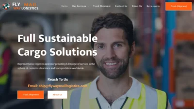 A screenshot of Flywaymaillogistics.com