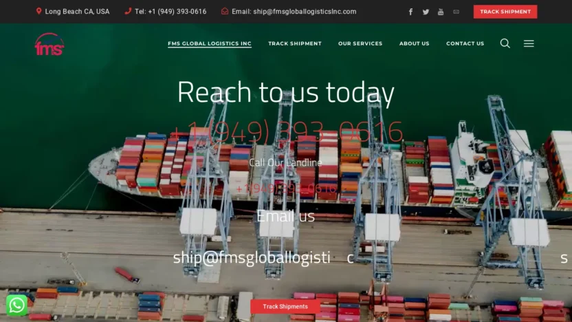 A screenshot of Fmsgloballogisticslnc.com