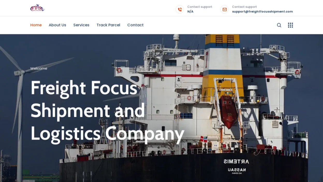A screenshot of Freightfocusshipment.com