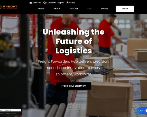 Screenshot of Scam Courier Freightforwardershub.com