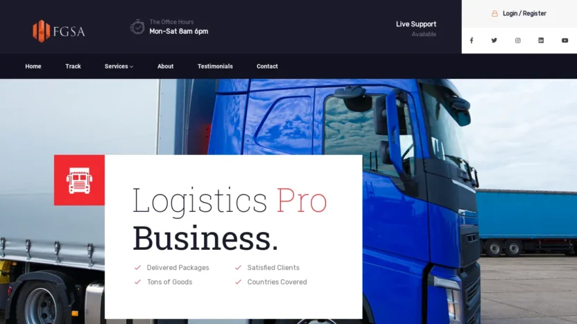 A screenshot of Freighttexglobalshippingagency.com