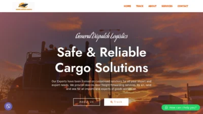 A screenshot of Generaldispatchlogistics.com