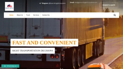 A screenshot of Generallogisticssystem.com