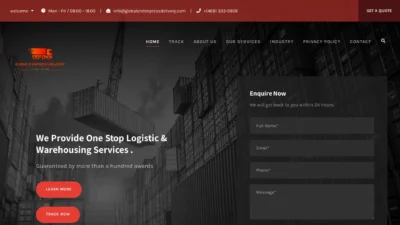 A screenshot of Globalandexpressdelivery.com