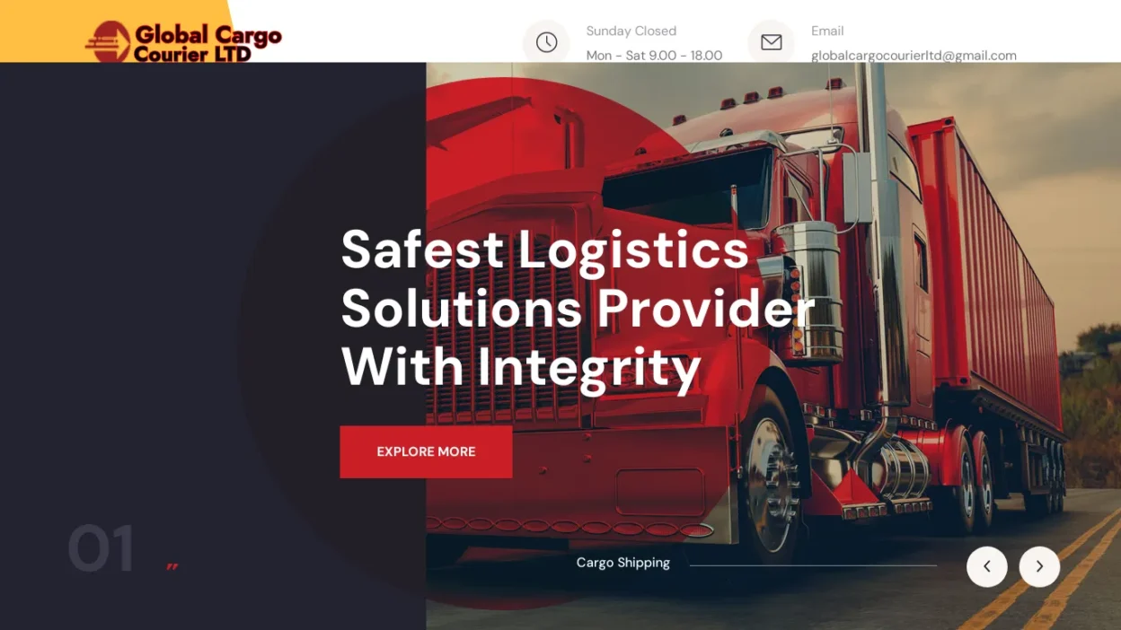 A screenshot of Globalcargocourierltd.com