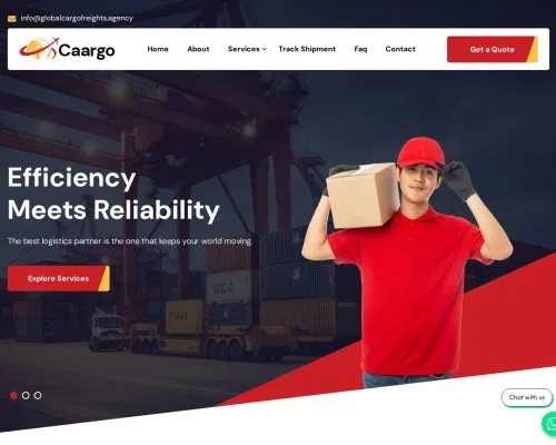 Screenshot of Scam Courier Globalcargofreights.agency