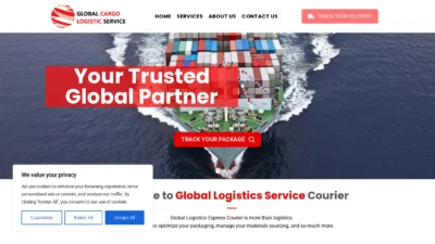 A screenshot of Globalcargologisticervices.com