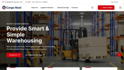 A screenshot of Globalcargonest.com