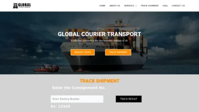 A screenshot of Globalcouriertransport.com