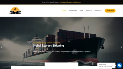 A screenshot of Globalexpress-shipping.com