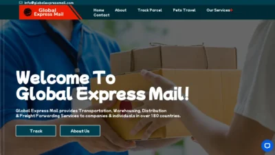A screenshot of Globalexpressmail.com