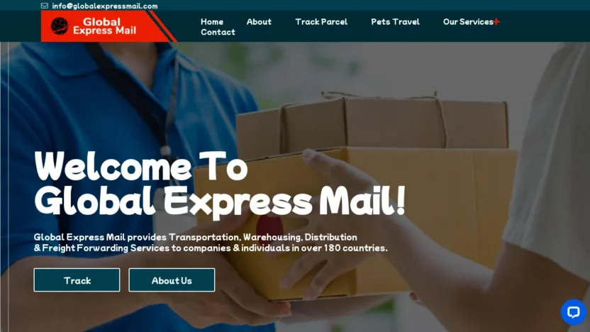 A screenshot of Globalexpressmail.com