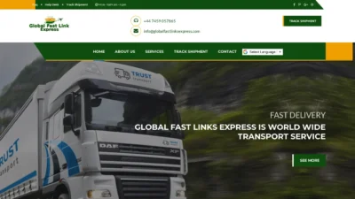 A screenshot of Globalfastlinksexpress.com