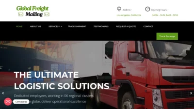 A screenshot of Globalfreightmailing.com