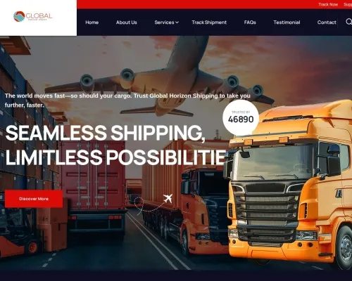 Screenshot of Scam Courier Globalhorizonshippings.agency