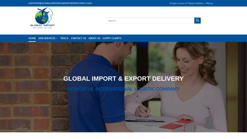 A screenshot of Globalimportandexportdelivery.com