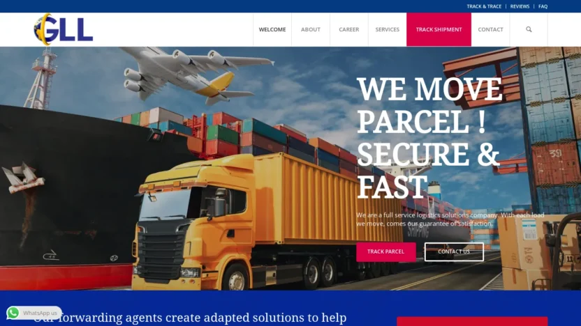 A screenshot of Globallightninglogistics.com