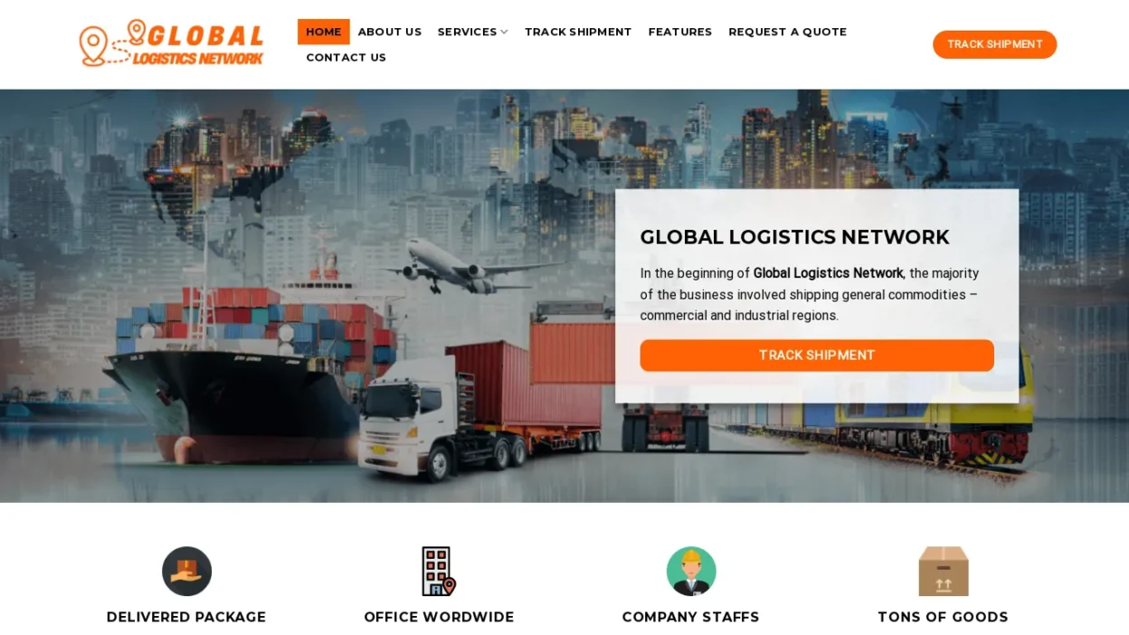 A screenshot of Globallogisticsnetwork.com