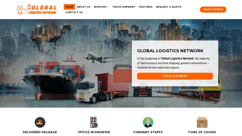 A screenshot of Globallogisticsnetwork.com