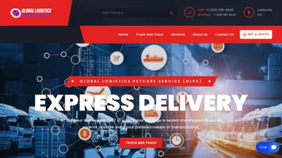 A screenshot of Globallogisticspetcareservice.com