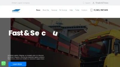 A screenshot of Globallogisticsshipping.org