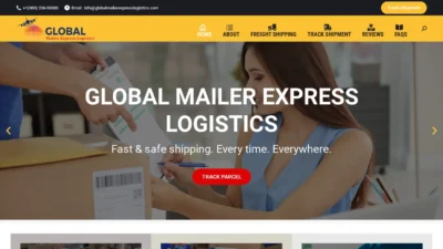 A screenshot of Globalmailerexpresslogistics.com