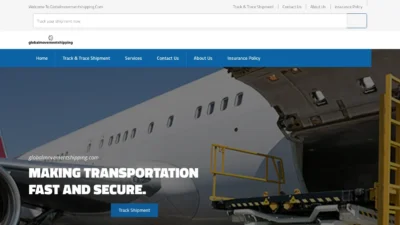 A screenshot of Globalmovementshipping.com