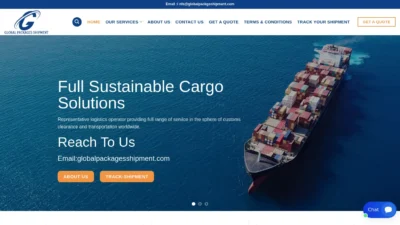 A screenshot of Globalpackagesshipment.com