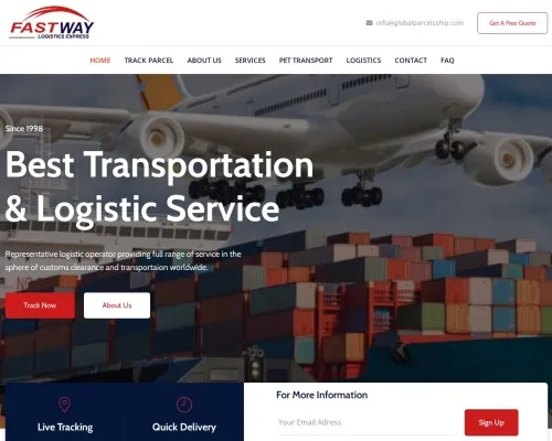 Screenshot of Scam Courier Globalparcelsship.com