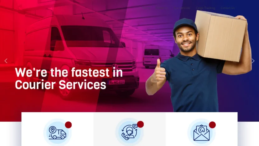 A screenshot of Globalpostslogistics.com