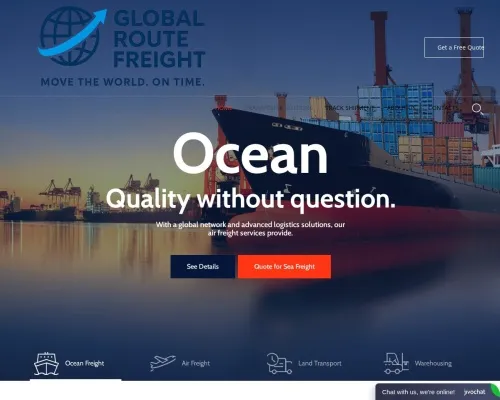 Screenshot of Scam Courier Globalroutefreight.com