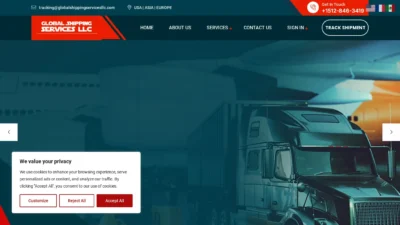 A screenshot of Globalshippingservicesllc.com