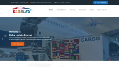 A screenshot of Globalslogisticexpress.com