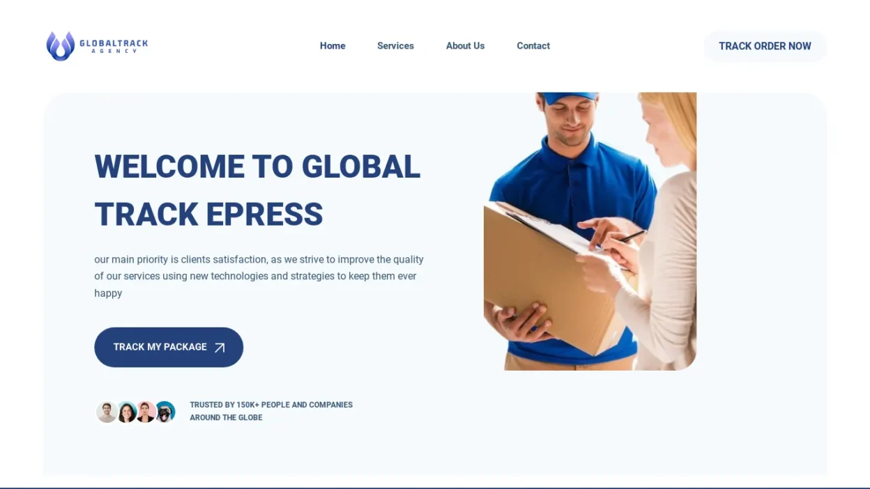 A screenshot of Globaltrackepress.com