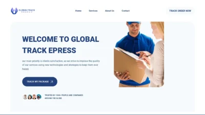 A screenshot of Globaltrackepress.com