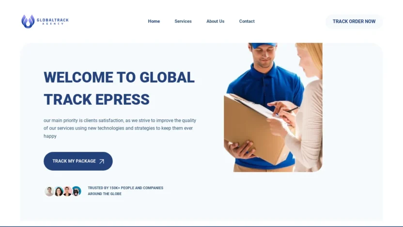 A screenshot of Globaltrackepress.com