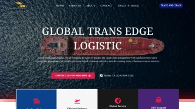 A screenshot of Globaltransedgelogistics.com