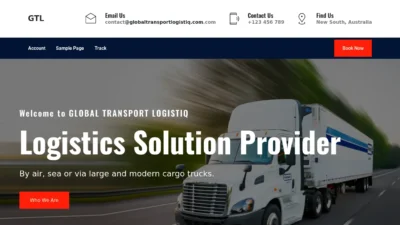 A screenshot of Globaltransportlogistiq.com