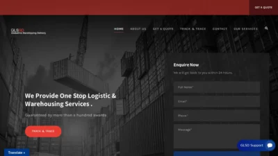 A screenshot of Globelinkstarshippingdelivery.com