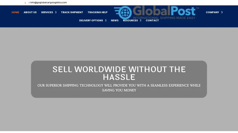 A screenshot of Goglobalcargologistics.com