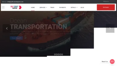A screenshot of Golfcoastshippers.com