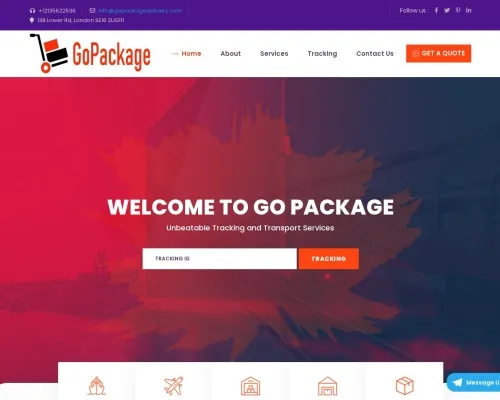 Screenshot of Scam Courier Gopackagedelivery.com