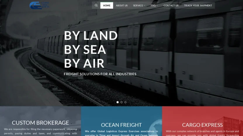 A screenshot of Goworldcargologistics.com
