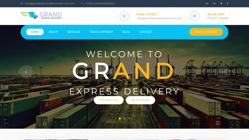 A screenshot of Grandexpressdeliveryservice.com